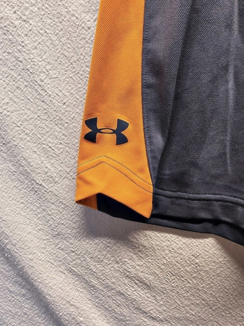 Under Armour Men's Color Block Athletic Shorts Gray & Orange Large - Picture 2 of 9
